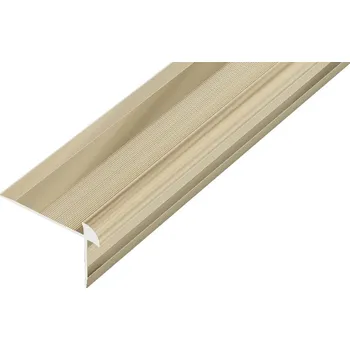 ACARA AP44/1 schodová lišta vrtaná, hliník elox champagne, 20x42 mm, 2,5 m, pro tl: 5 mm AAE TA 4220/5050-C