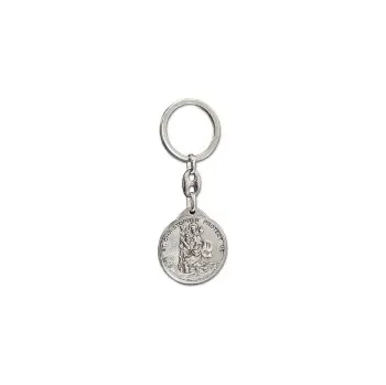 Klíčenka nerezová - 'Svatý Kryštof / Svatý Jan Pavel II' (stříbrná) - oboustranná 'V2' SLEVA 5%