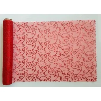 Organza 36 36cm x 5y glitrovaná červená