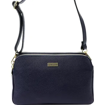 Kabelka Dámská kožená crossbody kabelka MiaMore 01-046 tmavě modrá