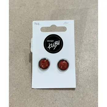 Náušnice Náušnice puzeta červené s okraji - KUBUdesign 0001908