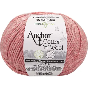 Příze Anchor Cotton Wool 895 Růžový Topaz (Přírodní příze Cotton Wool 895 Pink Topaz)