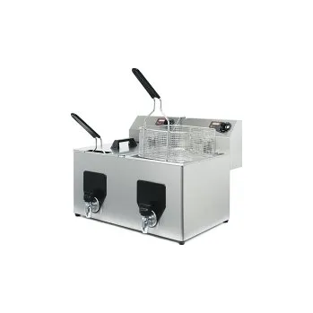 fritéza Elektrická fritéza 2x 8l s výpustí FF-10+10 - VOLBA , napětí 230V, 2x 3,5kW