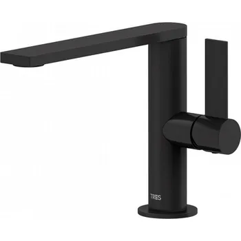 Vodovodní baterie TRES PROJECT umyvadlová stojánková baterie, bez automatické výpusti N105640 ČERNÝ MAT