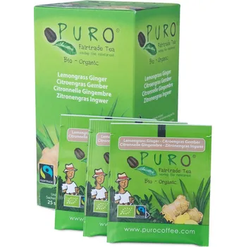 Čaj Puro čaj Fairtrade BIO Zelený s Citrónem/Zázvorem 25x1,5g