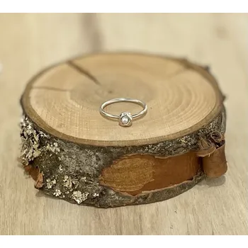 Prsten Stříbrný prsten s říční perlou 6 - Terraya