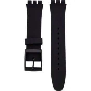 Řemínek na hodinky Silikonový řemínek Ricardo (pro Swatch), černý - 17 mm