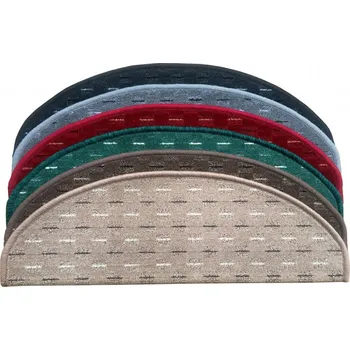 Koberec Schodišťové nášlapy Valencia (půlkruh-obdélník) Varianta: Valencia červená obdélník 25x80 cm - SLEVA posledních 7 kusů