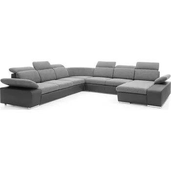 Sedací souprava Rozkládací rohová sedačka ODYSSEA IV šedá žíhaná / šedá