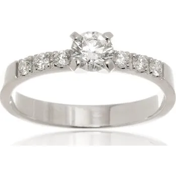 Prsten Zásnubní prsten z bílého zlata s brilianty BP0100F + DÁREK ZDARMA