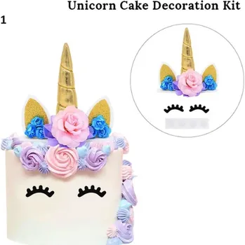 Dětský míč Unicorn (Jednorožci) Narozeninová party dekorace s motivem jednorožce Varianta: 1 sada dortových dekorací 1