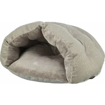 Vánoční dekorace Xmas LUCIANO vánoční plyšová jeskyně, 50 x 30cm, šedobéžová/ zlatá