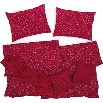 Povlečení SCANquilt povlečení KLASIK hvězdičky červenobílá 140 x 220/70 x 90 cm