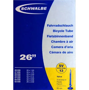 Duše na kolo Schwalbe duše 26"SV13 Extra Long 559-40/62 60mm 7065