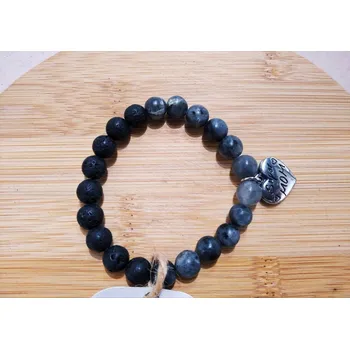 Náramek Minerální náramek S - láva, labradorit, ocel- Dreamer 0001538