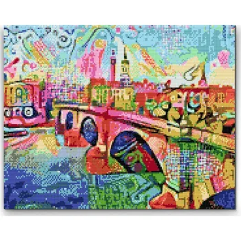 Diamantové malování Diamantové malování - Barevný most Velikost: 30x40cm, Rámování: Pouze srolované plátno, Diamanty: Čtvercové