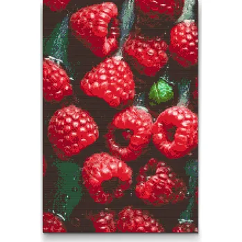 Diamantové malování Diamantové malování - Šťavnaté maliny Velikost: 40x60cm, Rámování: Pouze srolované plátno, Diamanty: Čtvercové