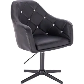 LuxuryForm DESIGN Kosmetické křeslo ROMA na černém kříži - černé