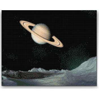 Diamantové malování Diamantové malování - Saturn Velikost: 30x40cm, Rámování: Pouze srolované plátno, Diamanty: Kulaté