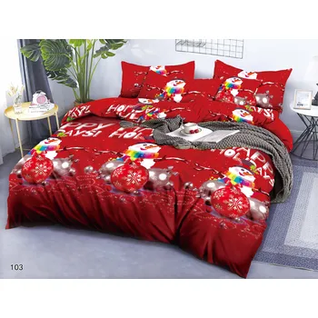 Povlečení Textilomanie Happy Holidays červené 140 x 200, 70 x 80 cm zipový uzávěr