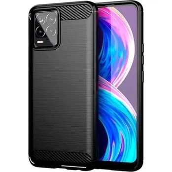Pouzdro na mobilní telefon Ochranný silikonový obal karbon pro Realme C53 - černý