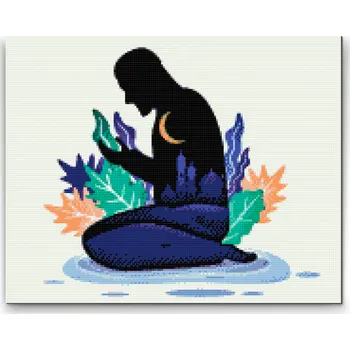 Diamantové malování Diamantové malování - Modlit se Velikost: 30x40cm, Rámování: Pouze srolované plátno, Diamanty: Kulaté