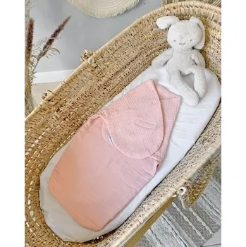 BABY NELLYS mušelínový zavinovací vak Světle Růžová