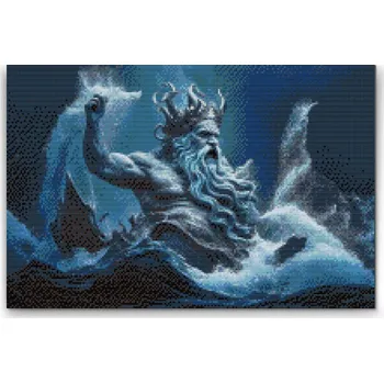 Diamantové malování Diamantové malování - Poseidon 3 Velikost: 40x60cm, Rámování: Pouze srolované plátno, Diamanty: Kulaté