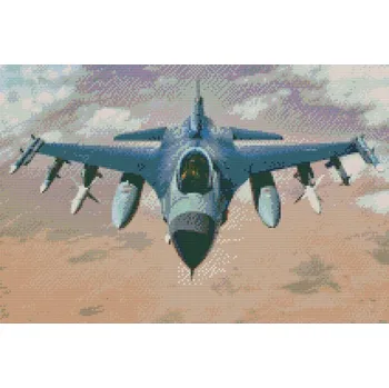 Diamantové malování Diamantové malování - Stíhačka Velikost: 40x60cm, Rámování: Pouze srolované plátno, Diamanty: Čtvercové