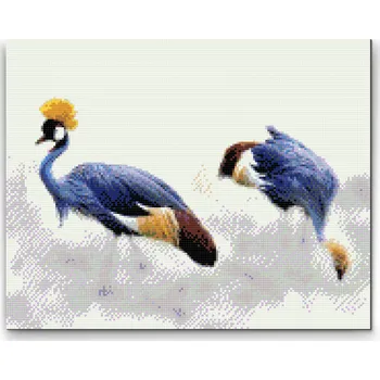 Diamantové malování Diamantové malování - Jeřáb královský Velikost: 30x40cm, Rámování: Pouze srolované plátno, Diamanty: Čtvercové