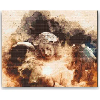 Diamantové malování Diamantové malování - Anděl se slzou Velikost: 30x40cm, Rámování: Pouze srolované plátno, Diamanty: Kulaté