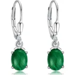 NUBIS® Stříbrné visací náušnice s malachitem - NB-3933