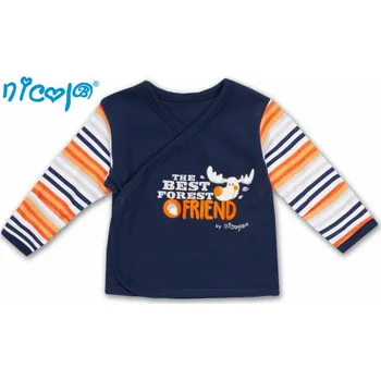 Košilka kojenecká bavlna - LOSÍK tmavě modrá s proužky - vel.62