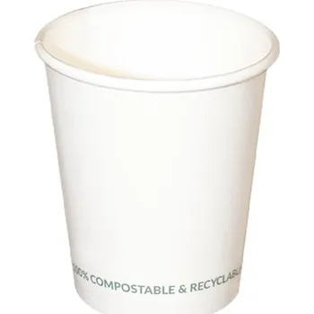 Jednorázové nádobí Kelímek papírový BIO-ECO 8oz 200/250ml 80mm bílý - 1000 ks