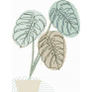 Diamantové malování Diamantové malování - Boho monstera 2 Velikost: 20x30cm, Rámování: Pouze srolované plátno, Diamanty: Čtvercové