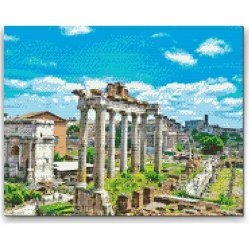 Diamantové malování Diamantové malování - Forum Romanum, Řím 3 Velikost: 30x40cm, Rámování: Pouze srolované plátno, Diamanty: Kulaté
