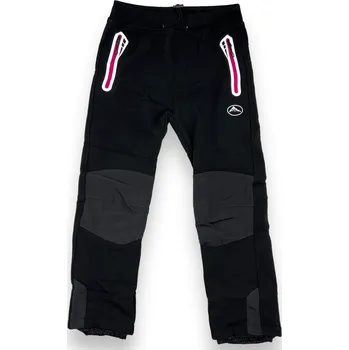 Dívčí kalhoty Kugo Dívčí černé zateplené softshellové kalhoty s gumou v pase a manžetami Barva: Černá, Velikost: 158