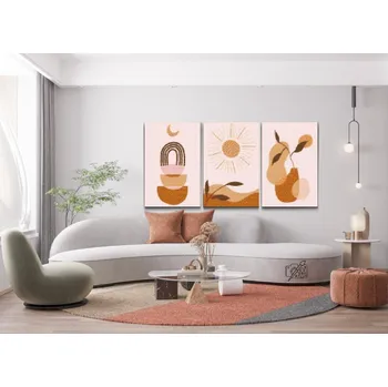 Diamantové malování Diamantové malování - Boho 2 (sada 3ks) Velikost: 3ks 20x30cm, Rámování: Pouze srolované plátno, Diamanty: Čtvercové