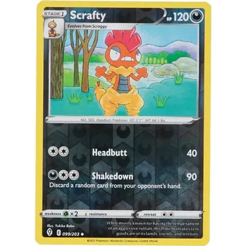 Sběratelská karetní hra Pokémon karta Scrafty 099/203 Reverse Holo - Evolving Skies