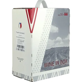 Víno Tramín červený, polosuché, moravské zemské víno, Vajbar, bag in box 3 l
