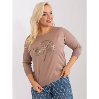 Dámská halenka Dámská halenka plus size s 3/4 rukávy WENA tmavě béžová