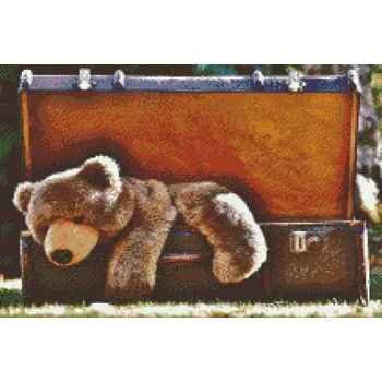 Diamantové malování Diamantové malování - Medvídek na cestu Velikost: 40x60cm, Rámování: Pouze srolované plátno, Diamanty: Kulaté