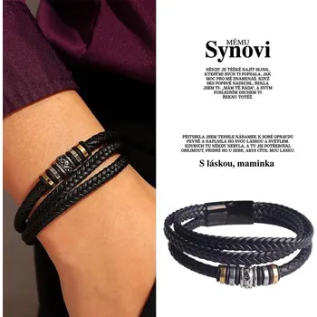 Náramek Lovilion Ezreal Leatherbracelet Mému synovi náramek pro muže kožený