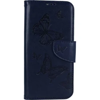 Pouzdro na mobilní telefon Pouzdro Samsung A34 knížkové Butterfly modré tmavé (kryt neboli obal na Samsung A34)