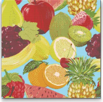 Diamantové malování Diamantové malování - Ovoce každého druhu Velikost: 50x50cm, Rámování: Pouze srolované plátno, Diamanty: Kulaté