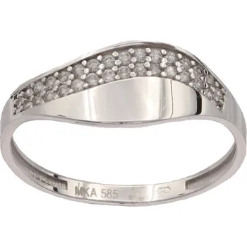 Prsten Zlatý prsten z bílého zlata PPY0043W, vel. 53, 1.65 g (585/1000)