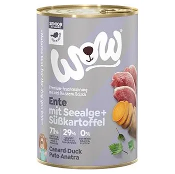 Krmivo pro psa WOW konzerva Kachna s batáty Senior 400g