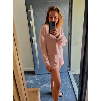 Dívčí mikina Mimilove Dámský teplákový komplet s kraťasy Starorůžová vel. S/M