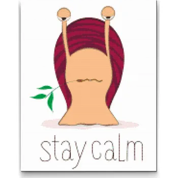 Diamantové malování Diamantové malování - Stay calm slimák Velikost: 30x40cm, Rámování: Pouze srolované plátno, Diamanty: Čtvercové