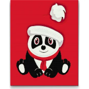 Diamantové malování Diamantové malování - Vánoční panda Velikost: 30x40cm, Rámování: Pouze srolované plátno, Diamanty: Kulaté